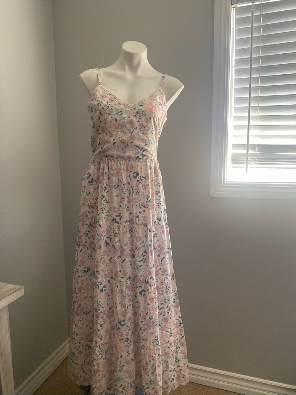 Rachel Zoe Pastel Floral Spaghetti-Strap Maxi Dress